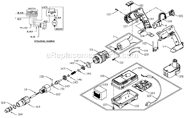 Page A Diagram and Parts List for 875 Type 2 Porter Cable Cordless Drill